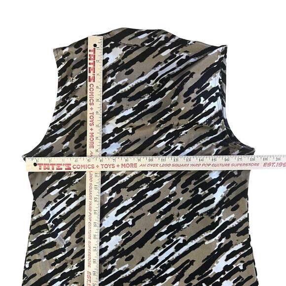 Alfani Sleeveless Cowl Neck Blouse Size 6 Animal Print Beige Black Stretch Knit - Picture 4 of 7